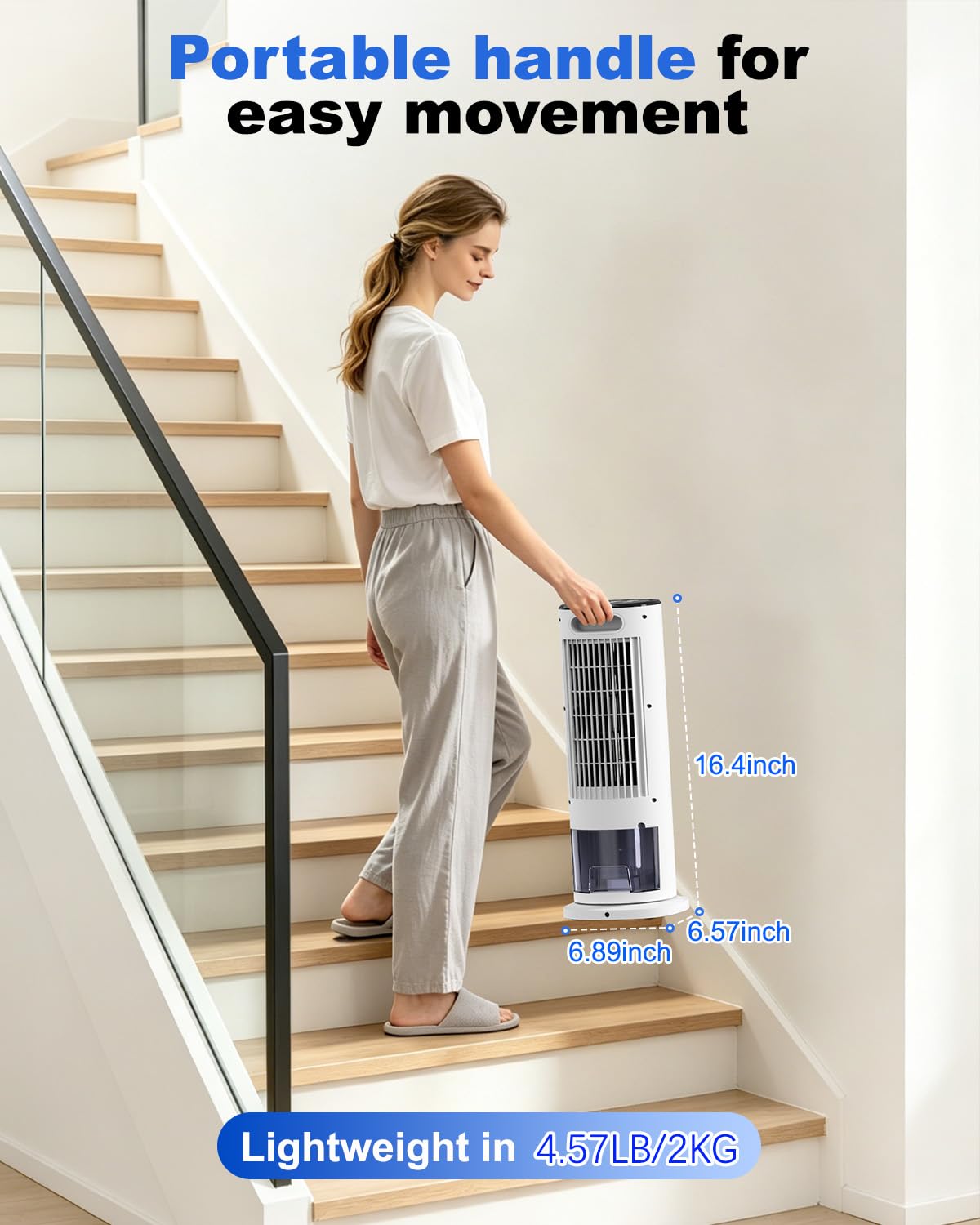 Refroidisseur d'air portable 4-en-1 avec télécommande et fonction brumisation