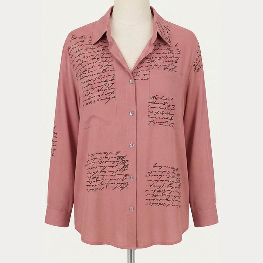Letterelle – Blouse en Viscose à Écriture Manuscrite