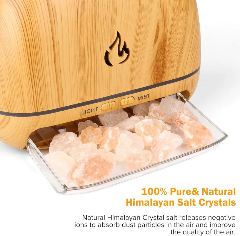 Diffuseur de parfum en cristal de sel de l'Himalaya 3-en-1 Woyuosn