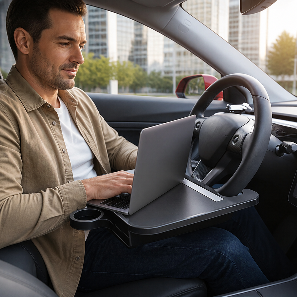AeroTray™ — Débloquez instantanément plus d'espace pour travailler, manger et vous détendre dans votre Tesla