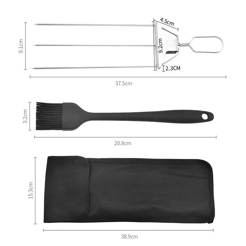 GrillMaster - Brochettes de barbecue 3-en-1