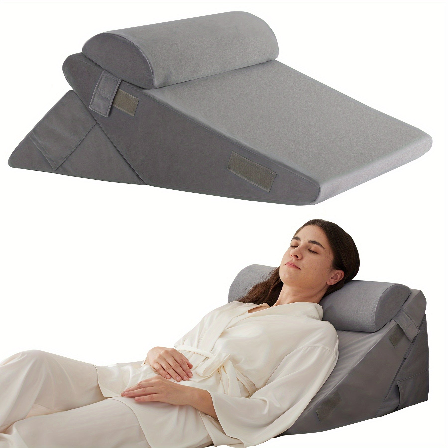 Coussin orthopédique réglable en coin RelaxPlus - Système de soutien en mousse à mémoire premium 7 en 1