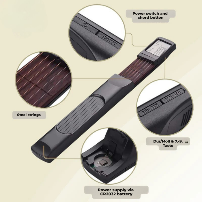 PulseStrum™ Pocket Trainer — Maîtrisez la guitare partout, à tout moment avec une pratique silencieuse et sans stress