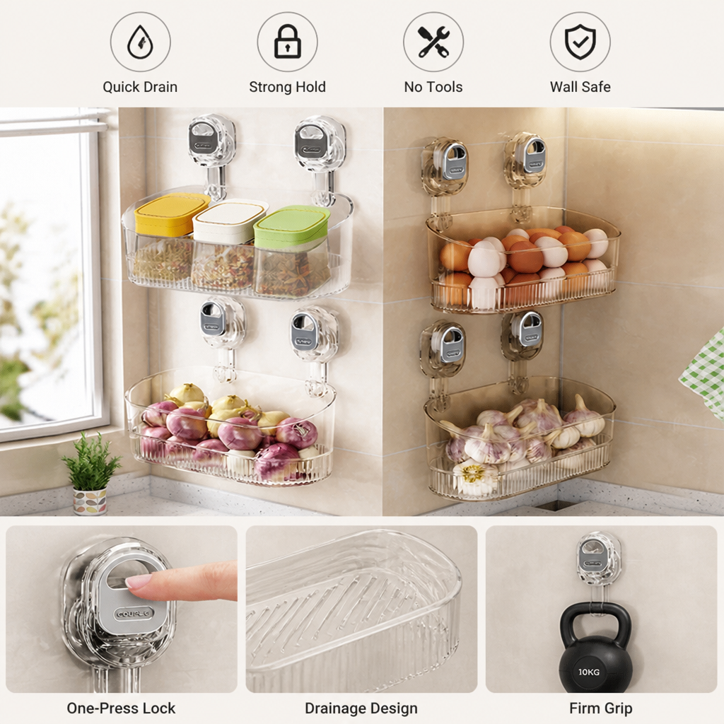 AquaGrip™ — Verrouillez Instantanément des Espaces Secs et Bien Rangés Sans Stress