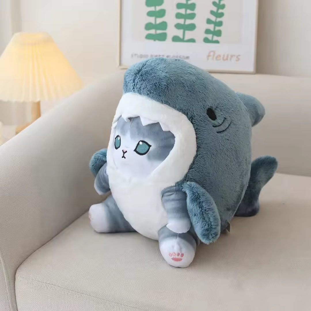 Kawaii Peluche - Peluche Chat Requin avec Design Mignon - Mewshark