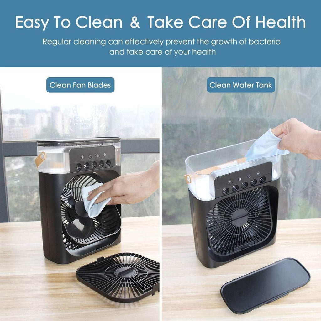 Refroidisseur d'air 3-en-1, Humidificateur & Purificateur d'air – Climatisation portable pour un usage intérieur avec lumière LED
