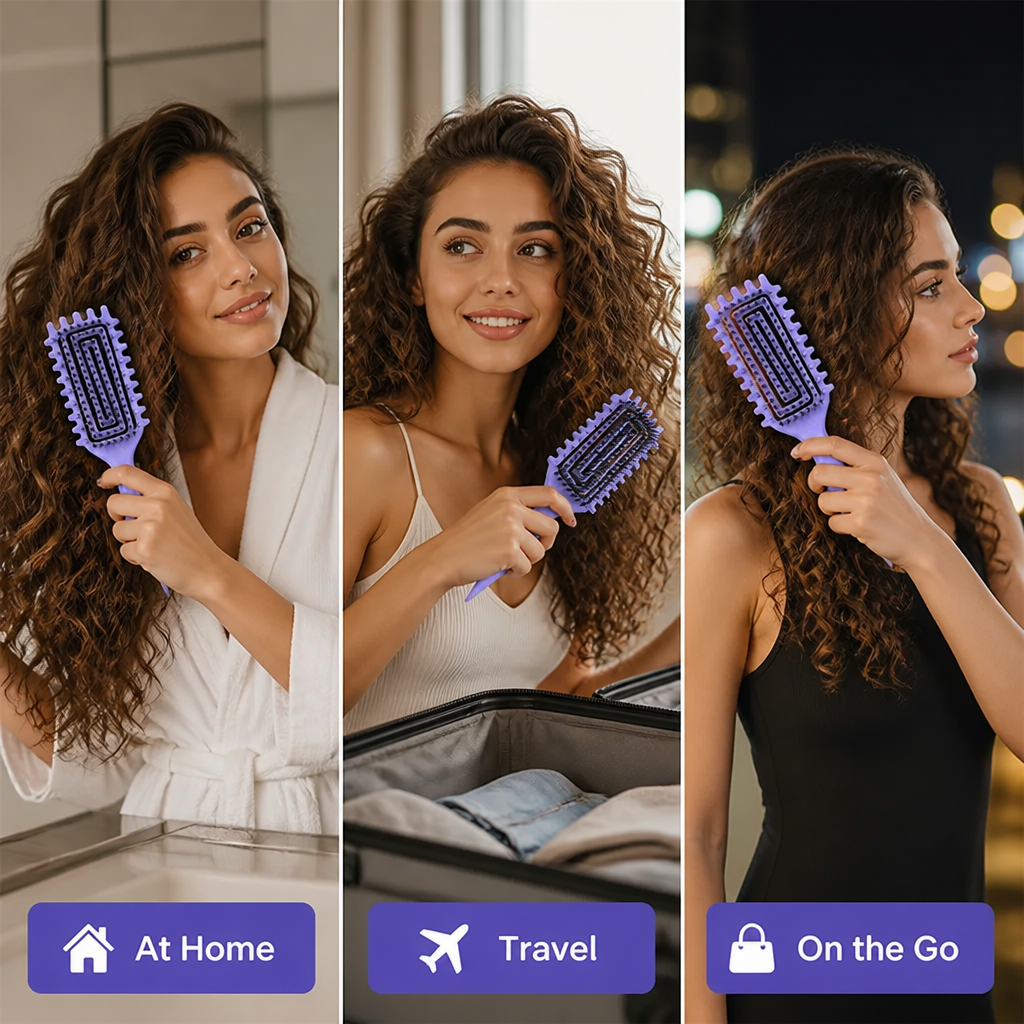 Coilavelle™ Brosse de Coiffage — Sculpté des Boucles Éblouissantes qui Brillent Toute la Journée Sans Frisottis