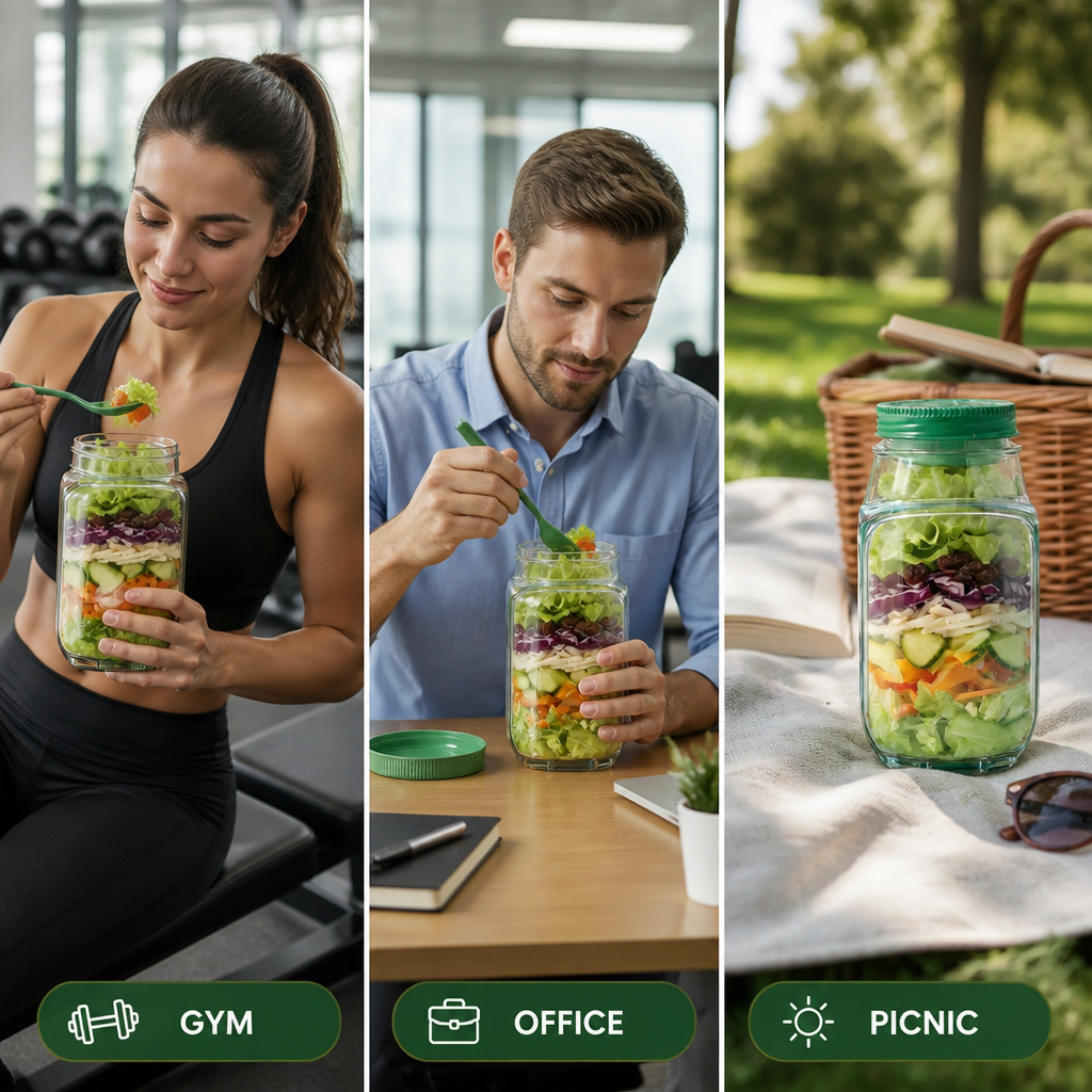 Crispora™ Pot à Salade — Gardez Chaque Croquant Frais et Votre Déjeuner Étanche en Déplacement