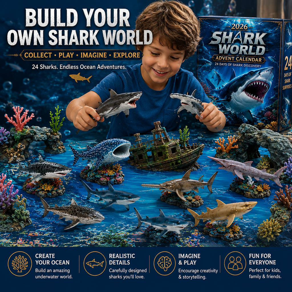 🔥50% De Réduction Aujourd'hui Seulement-🦈 Calendrier de l'Avent Shark World 2026