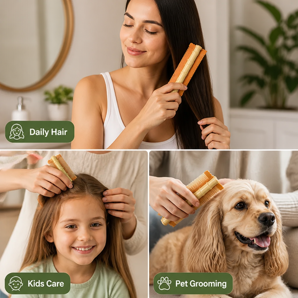 Combivelle™ — Coiffage sans effort et sans enchevêtrement qui laisse votre cuir chevelu frais et confiant