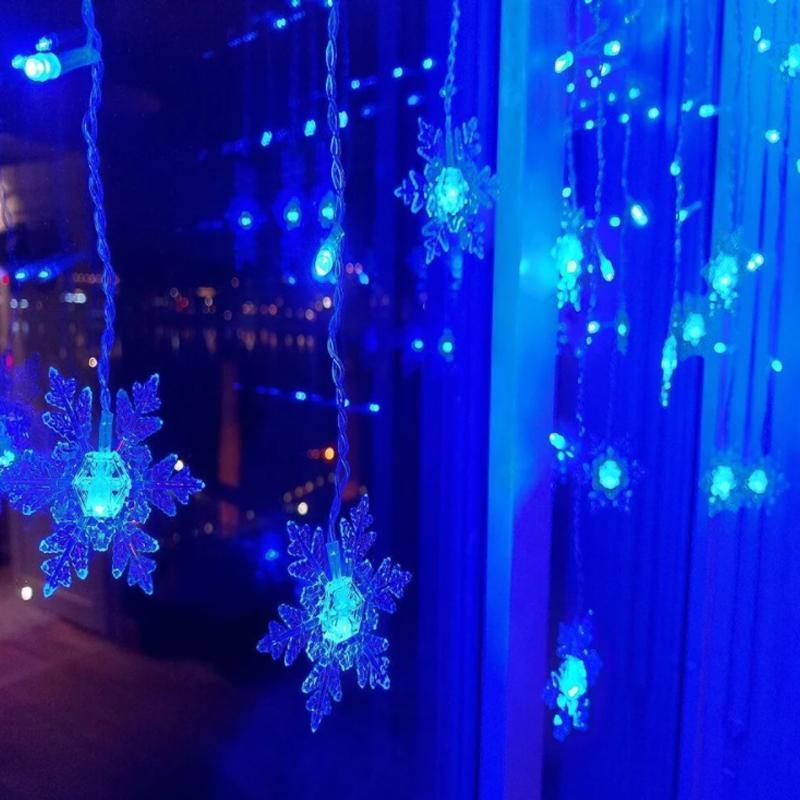 Éclairage de Rideau LED de Noël – Éclairage Festif Décoratif et Réutilisable