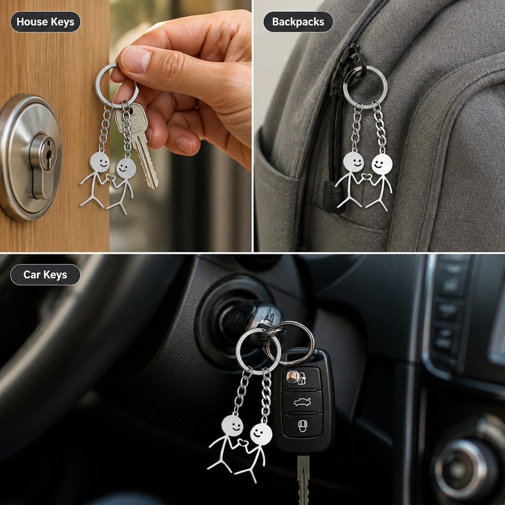 CharmiLink™ Duo Porte-clés — Éveillez la Joie et la Connexion à Chaque Fois que Vous Prenez Vos Clés