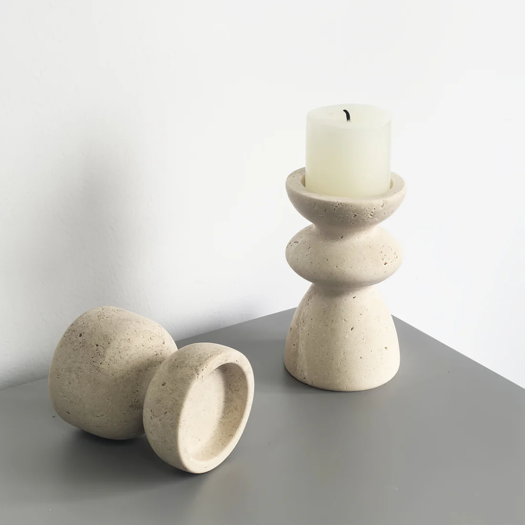 Ensemble de bougeoirs - Bougeoirs en Pierre Naturelle de Luxe