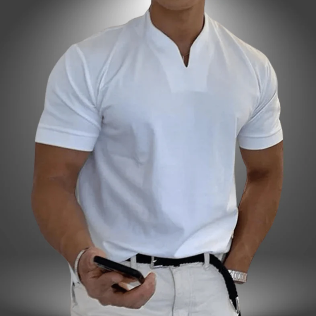 T-shirt Slim Fit pour Hommes avec Col en V