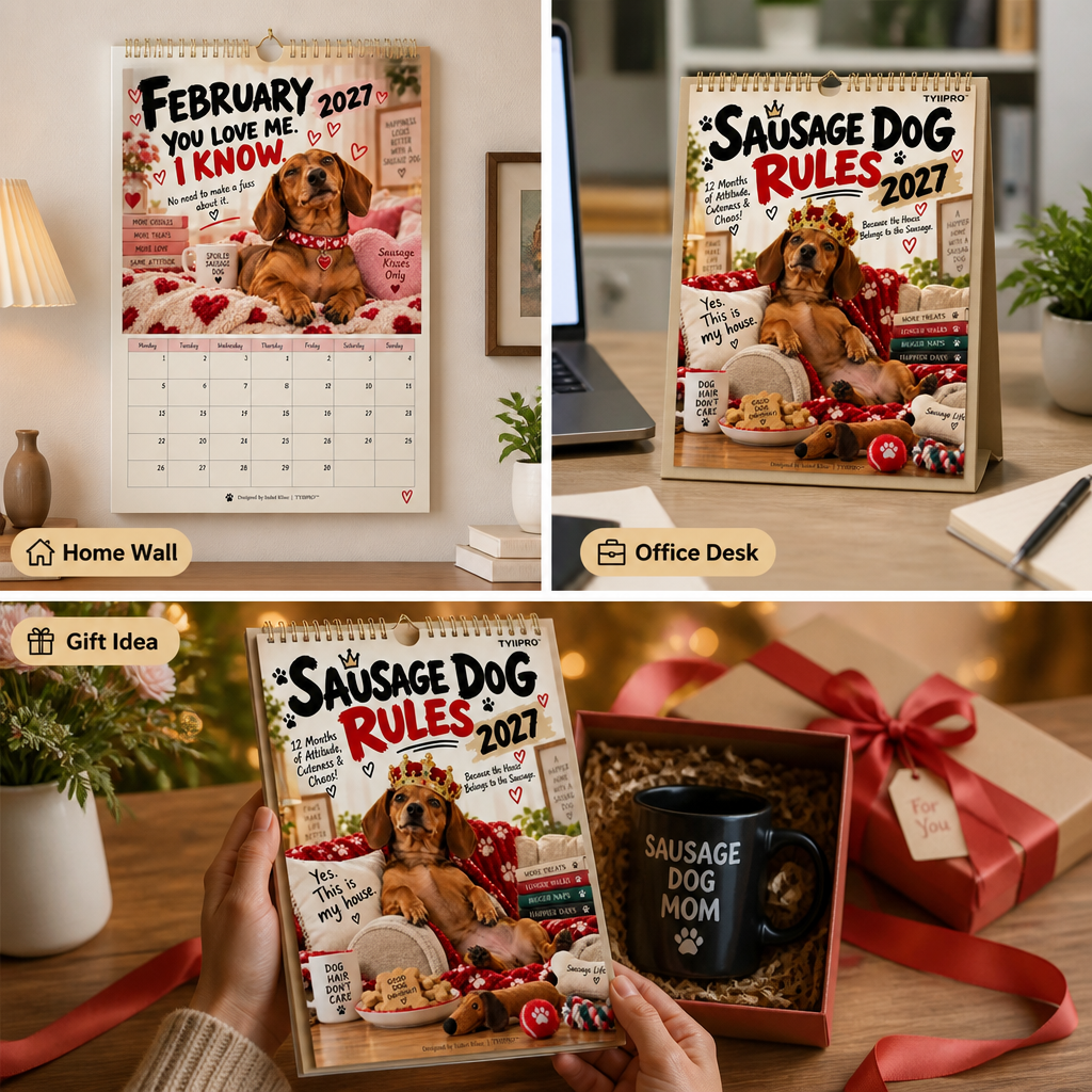 Calendrier Sarcastique CheekiDachs™ — Faites de Chaque Jour une Célébration Hilarante de Malice et de Sourires