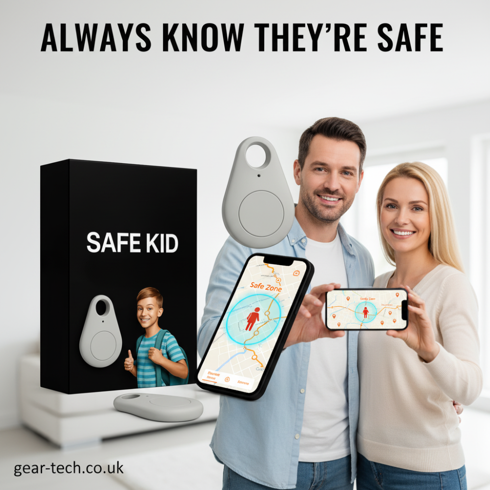 Traceur GPS Enfant Étanche avec Localisation en Temps Réel & Alarme SOS | Petit, Léger, Pochette et Fonctions de Sécurité | Sansoti