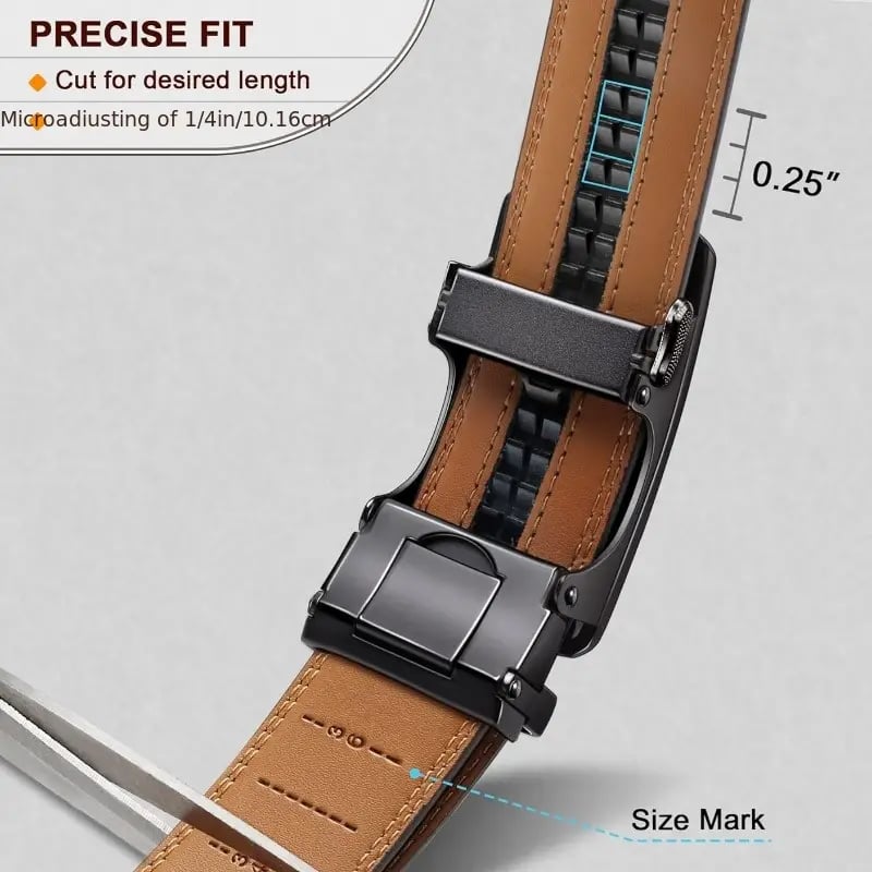Ceinture à cliquet en cuir Eptchn avec boucle réglable CrackSlick