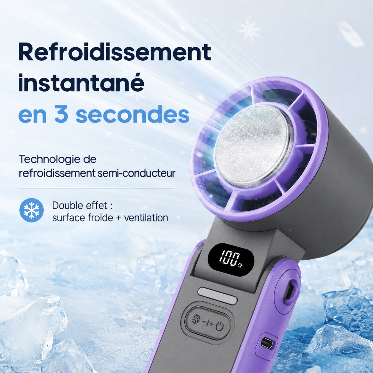 Ventilateur Portable Pliable à Main pour Extérieur