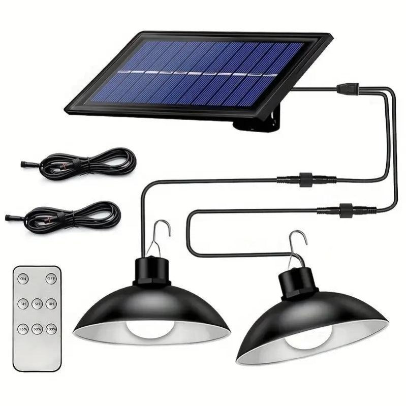 Ensemble de Lumières Suspendues Solaires Doubles