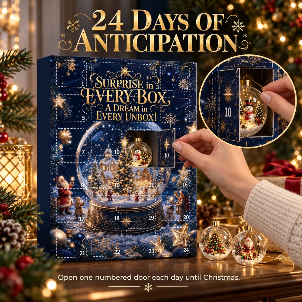 Calendrier de l'Avent de 24 jours avec surprises – 24 pendentifs en forme de boule de Noël à découvrir chaque jour