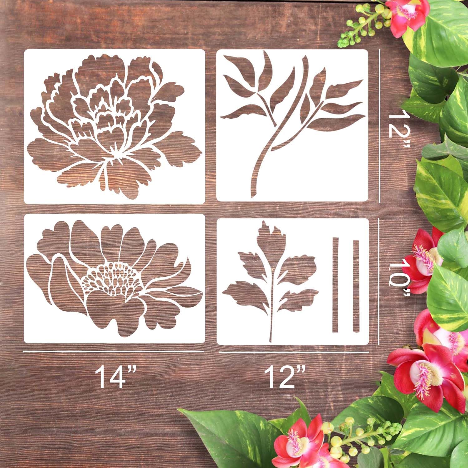 💐 Eptchn Clôture de Jardin Grands Pochoirs de Fleurs🌻Décoration DIY BloomTrace