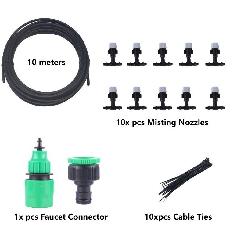 AquaGrow - Système d'irrigation par aspersion - Set de goutte et de brouillard DIY de 10M