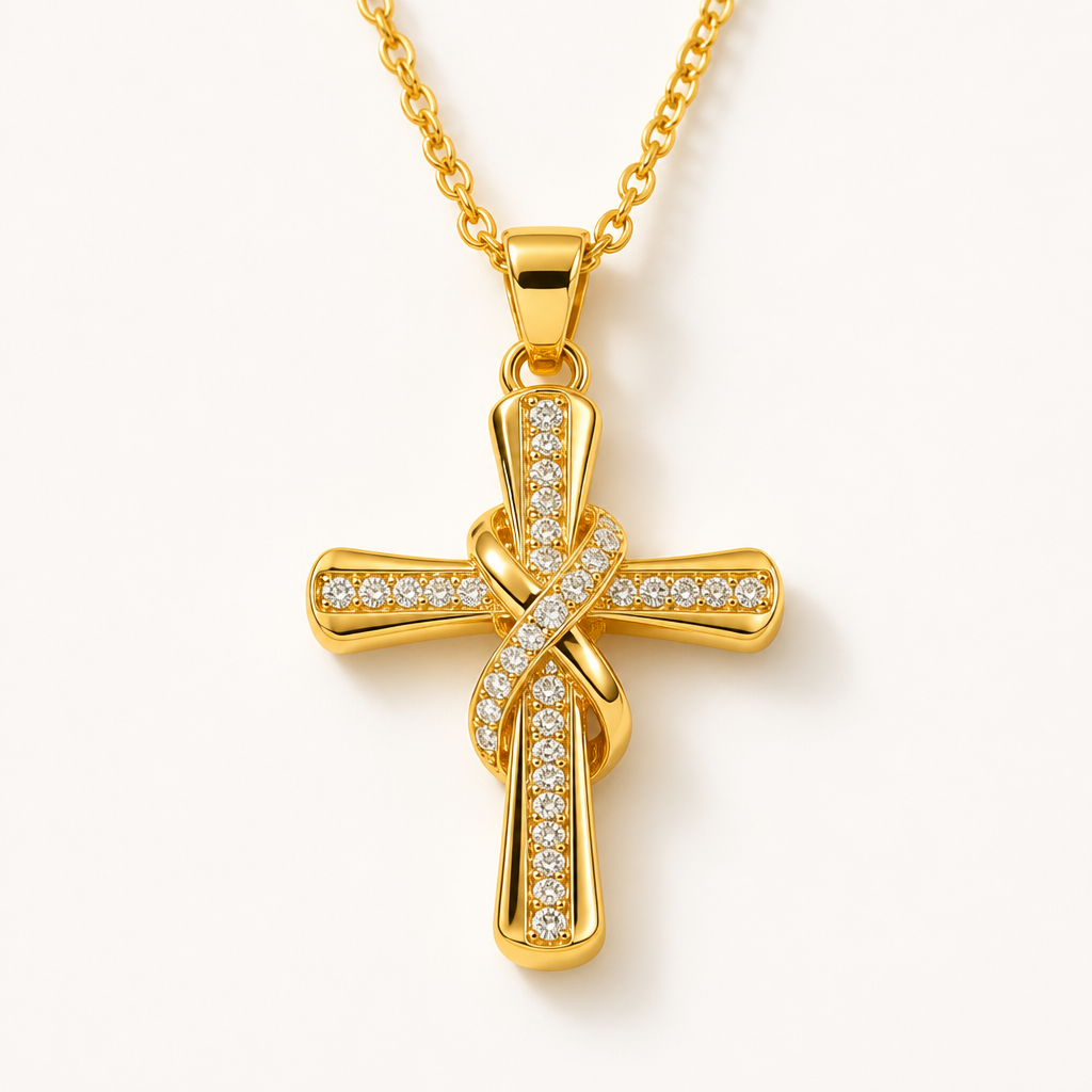 Collier Croisé en Nœud d'Or Aurellié™ — Portez la Confiance qui Illumine Chaque Pièce