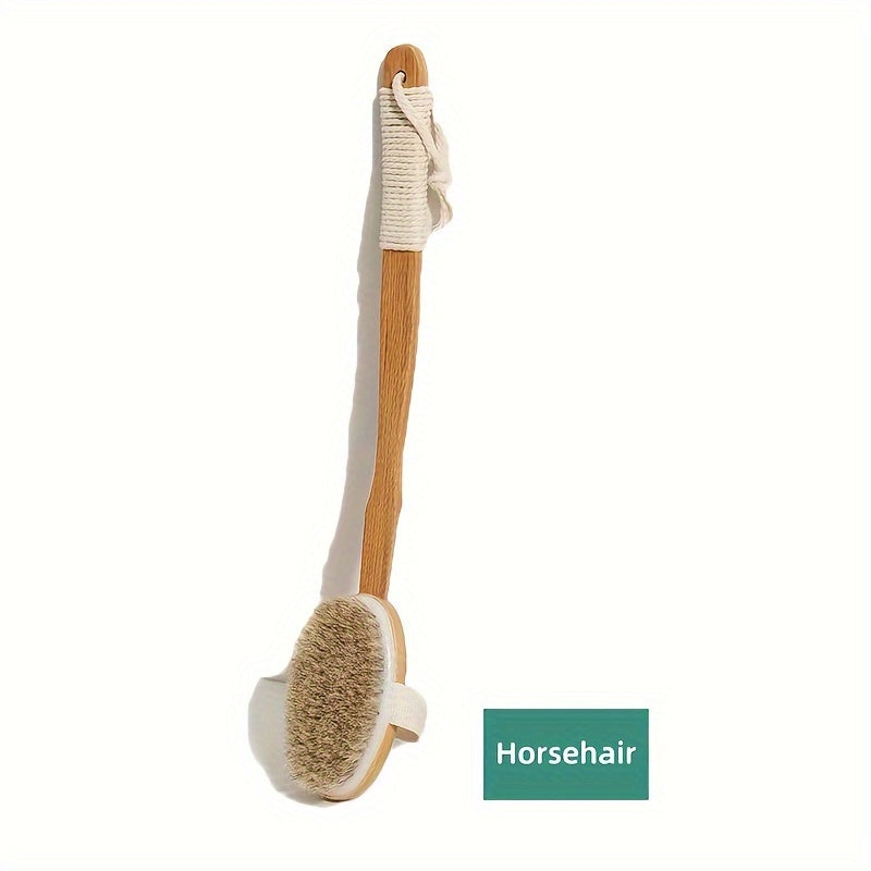 Brosse de Bain à Long Manche en Bois – Exfoliant pour le Dos avec Poils de Sanglier