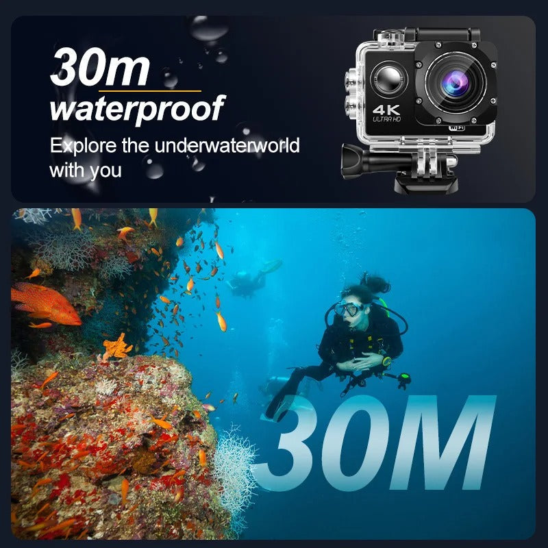 Caméra Sport Pro 4K Ultra HD - Étanche et Wi-Fi