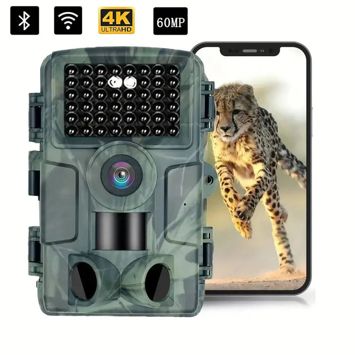 Caméra de Faune 4K Ultra HD avec 60MP et Contrôle par Application Intelligente