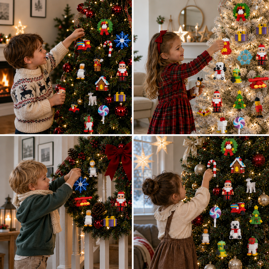Calendrier de l'Avent en briques décoratives de Noël