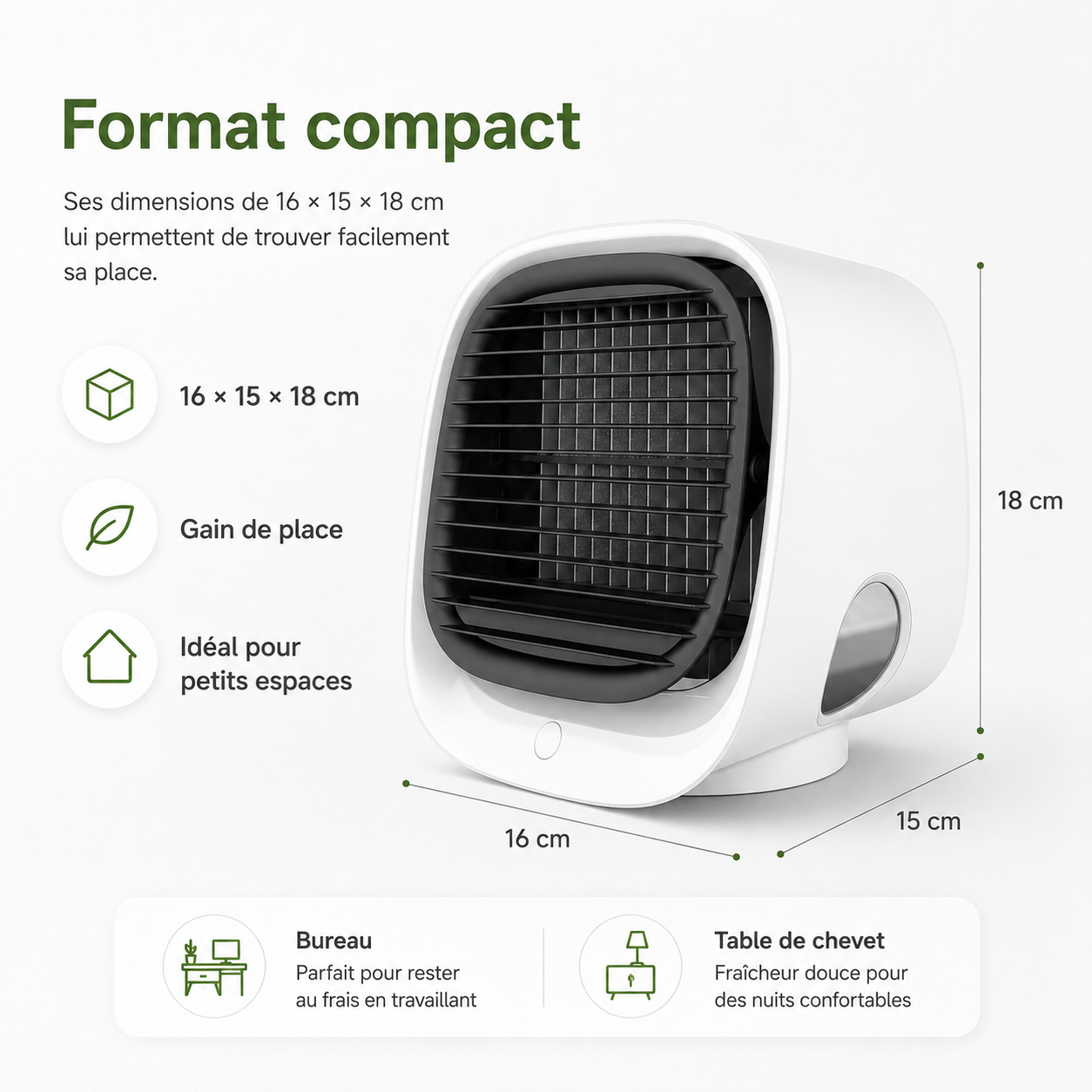Refroidisseur d'air et humidificateur 2-en-1 – Pour un climat intérieur optimal