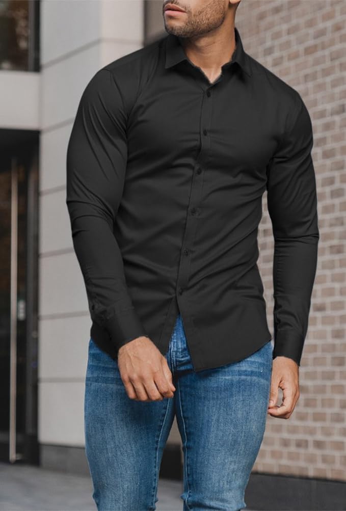 Chemise Slim-Fit pour Hommes pour le Printemps 2026 – Anti-Froissement – David