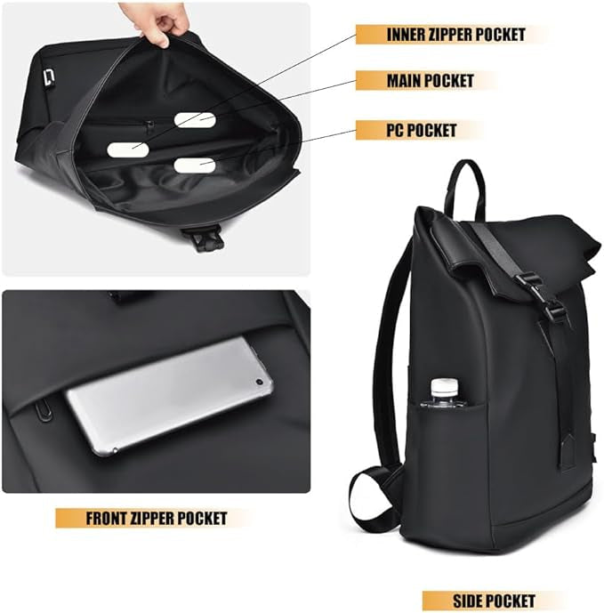 Skanto | Sac à dos de voyage et de navette étanche – USB, léger et spacieux