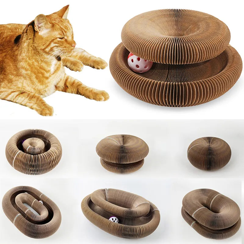 ClawVista™ Planche à Gratter Pliable et Amusante — Transformez les Griffes de Votre Chat en Jeu Heureux, Pas en Colère Contre les Meubles