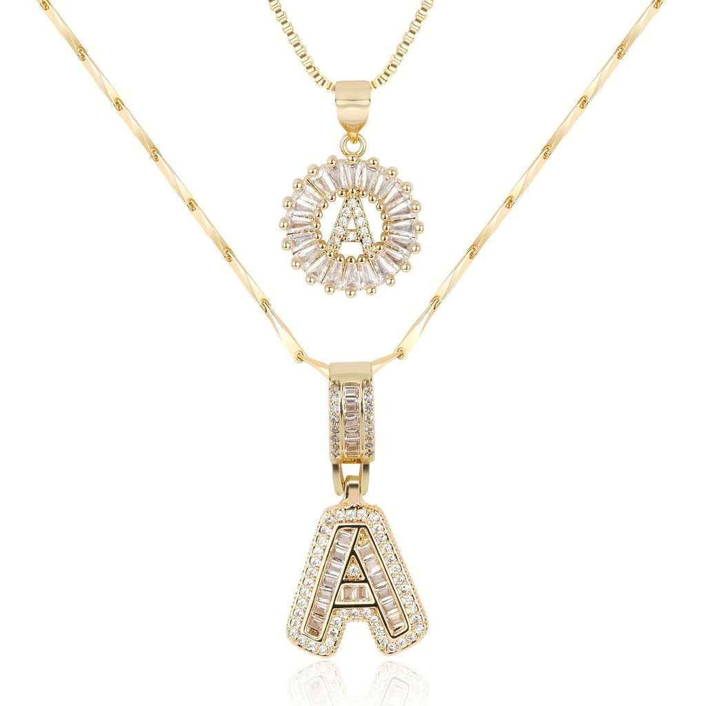 Collier GemLetter - Pendentif Initial avec Finition Luxe