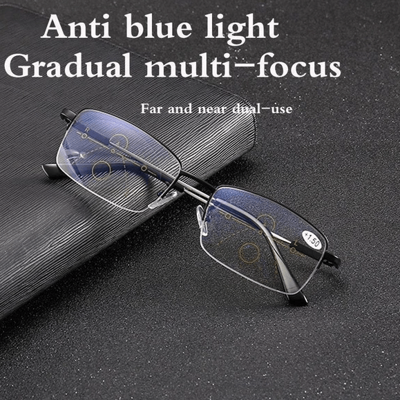 Lunettes de lecture progressives en titane à usage dual pour la vision de loin et de près