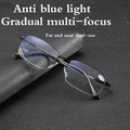 Lunettes de lecture progressives en titane à usage dual pour la vision de loin et de près