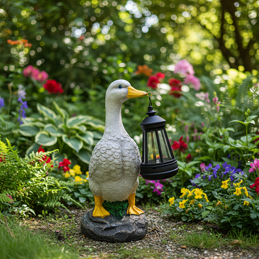 Canard Solaire - Lampe de Jardin Décorative à Énergie Solaire