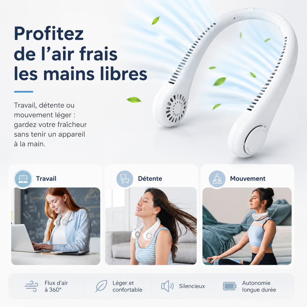 Ventilateur de Cou Sans Fil Moderne
