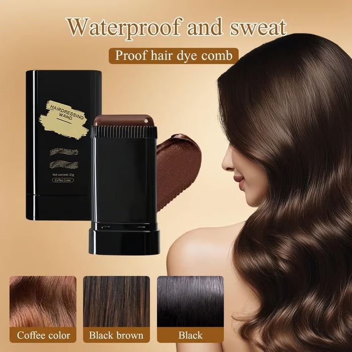 Bâton de couleur pour racines 1+1 gratuit | RacineFix™ Couverture des cheveux gris avec applicateur peigne | Couleur de cheveux rapide pour les déplacements