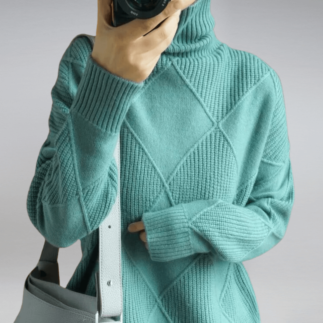 Pull à col roulé pour femmes, coupe décontractée