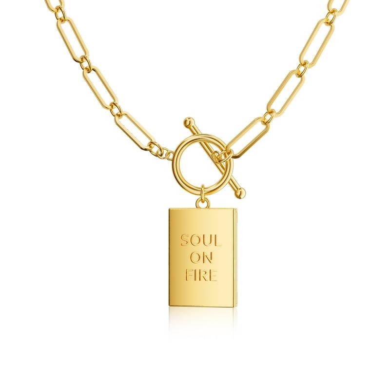 Chaîne en Papier Clips Plaquée Or 14K