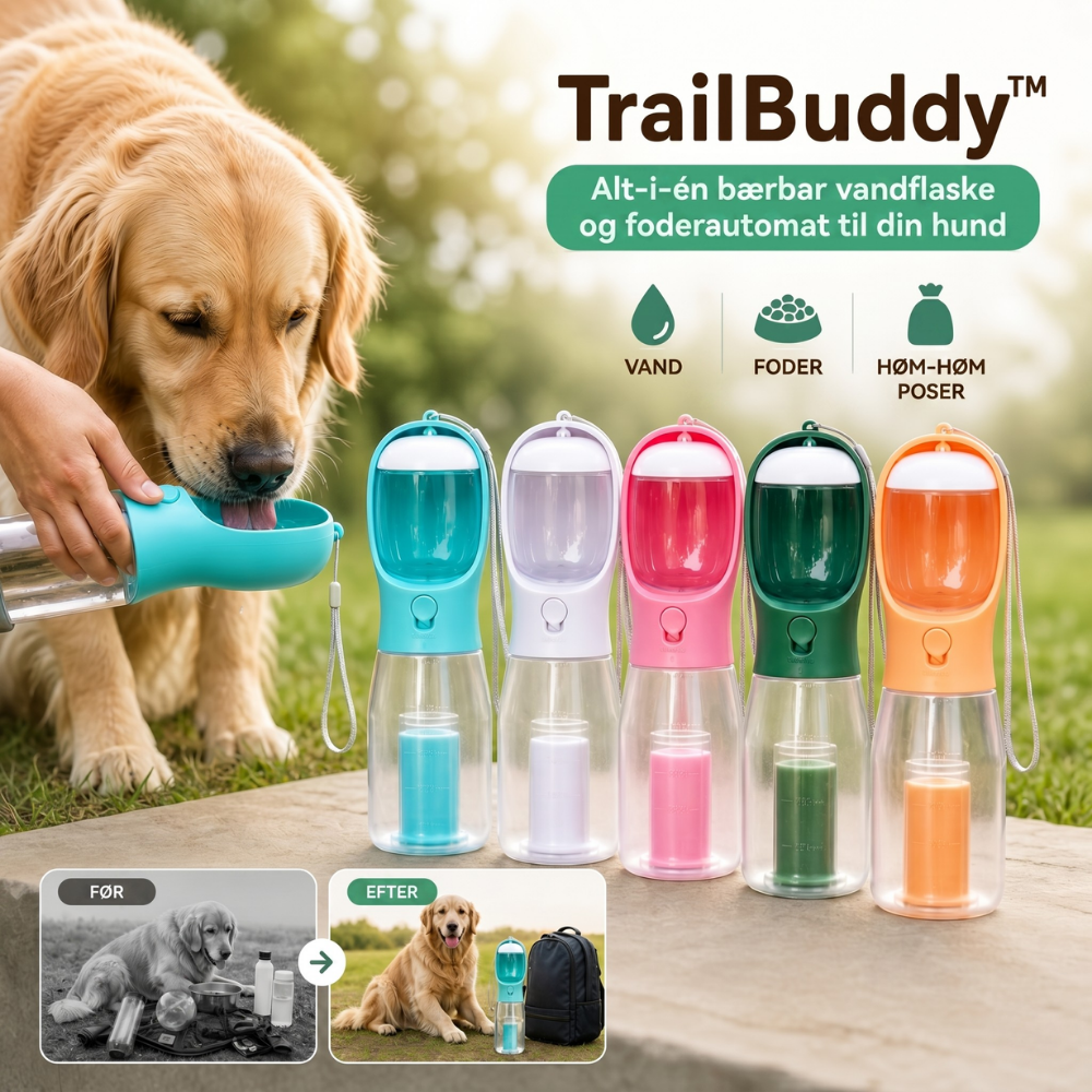 Bouteille d'eau 3-en-1 pour chien avec conteneur de nourriture