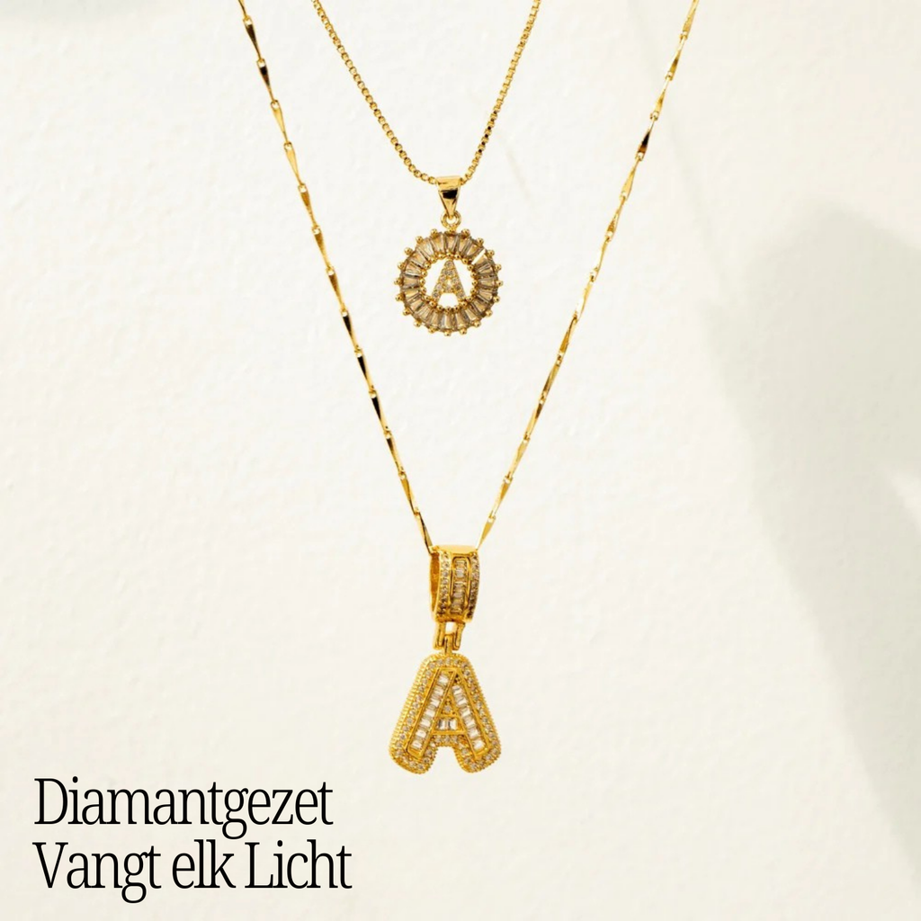 Collier GemLetter - Pendentif Initial avec Finition Luxe