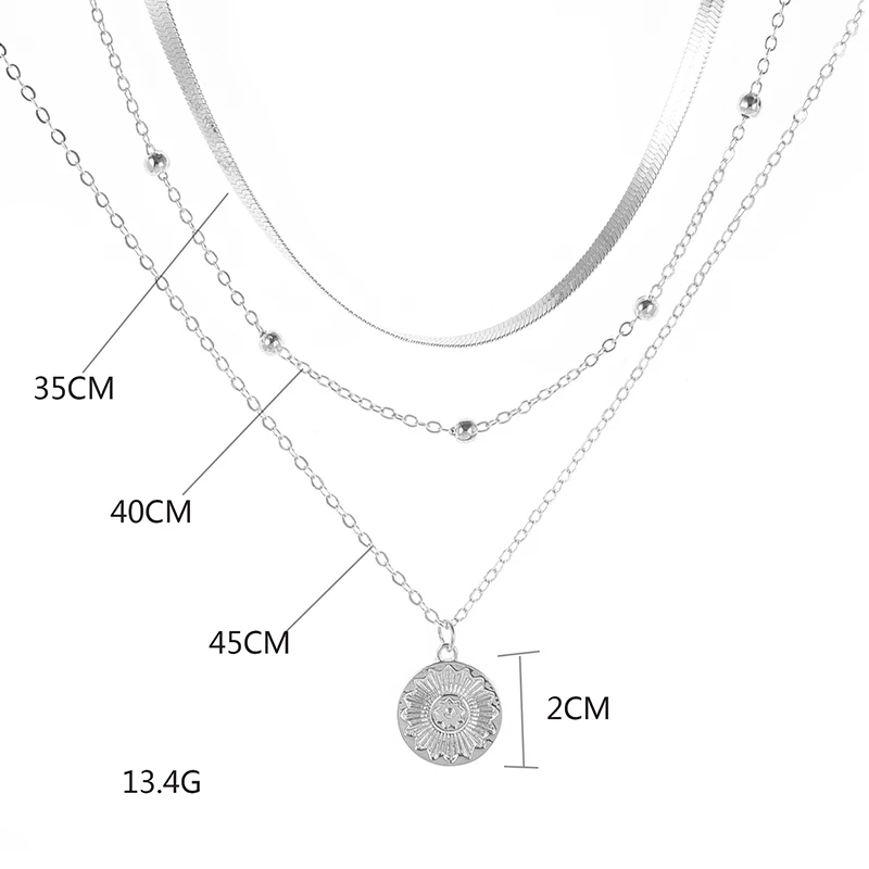 Collier triple en argent