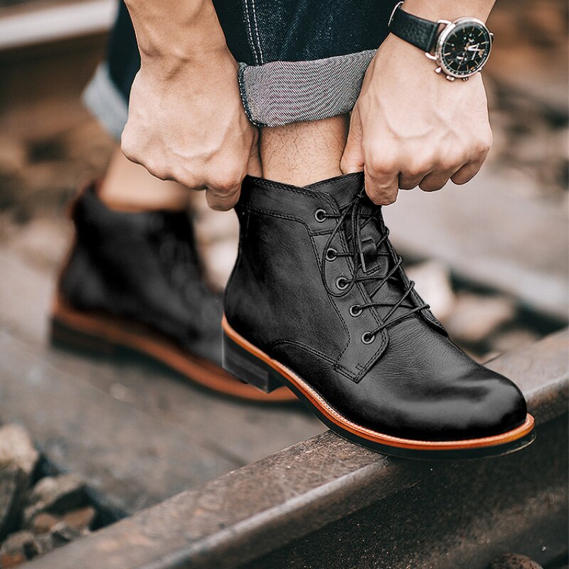 Bottes en cuir orthopédique pour hommes - Édition automne Atlas