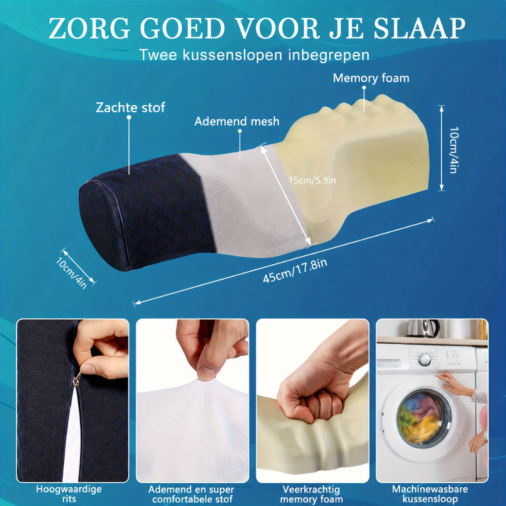 Coussin de Cou - Coussin Ergonomique en Mousse à Mémoire