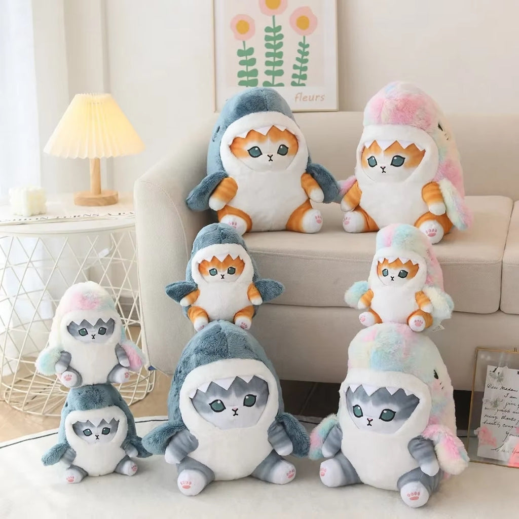 Kawaii Peluche - Peluche Chat Requin avec Design Mignon - Mewshark