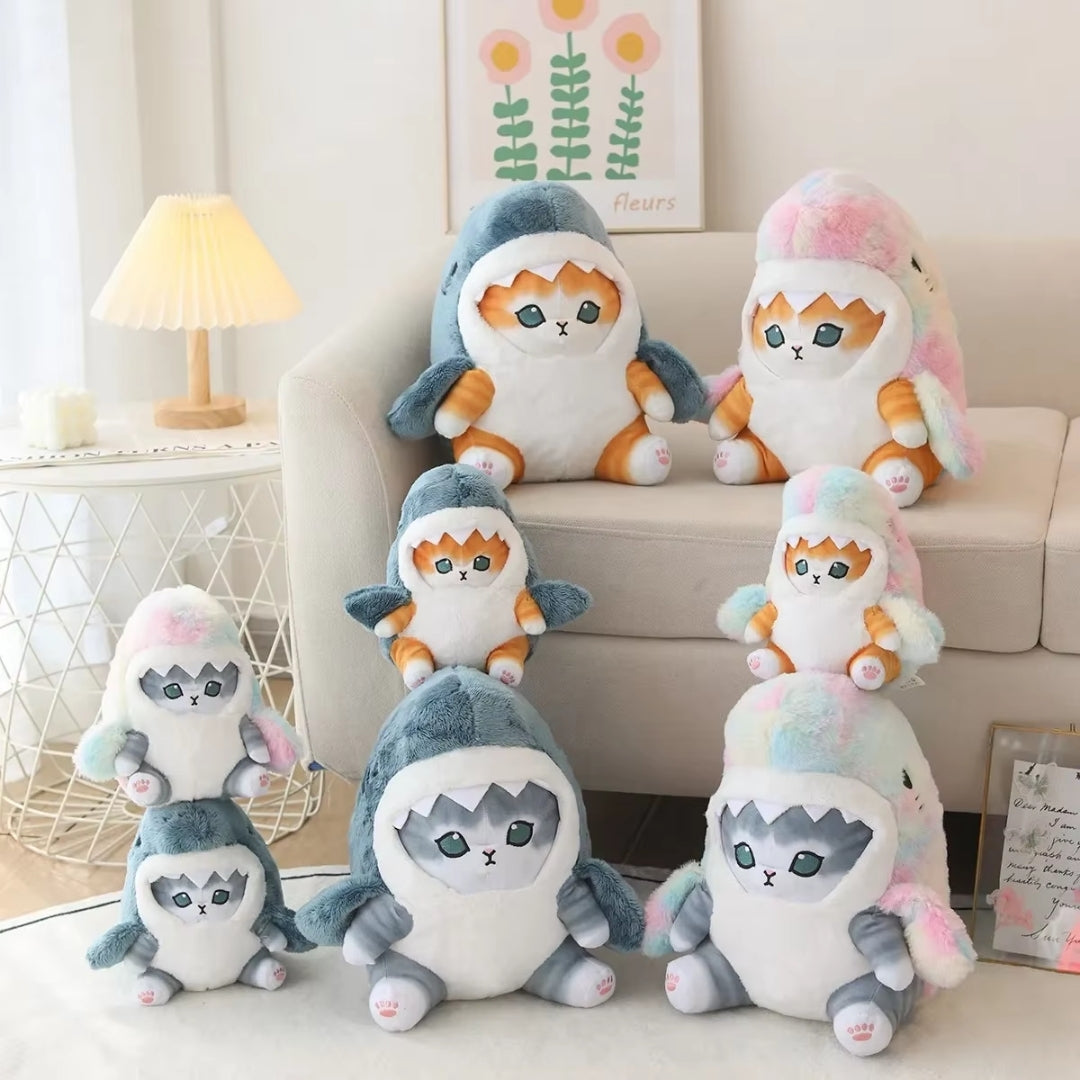 Kawaii Peluche - Peluche Chat Requin avec Design Mignon - Mewshark